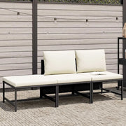 Set Divani da Giardino 3 pz con Cuscini in Polyrattan Nero 313514