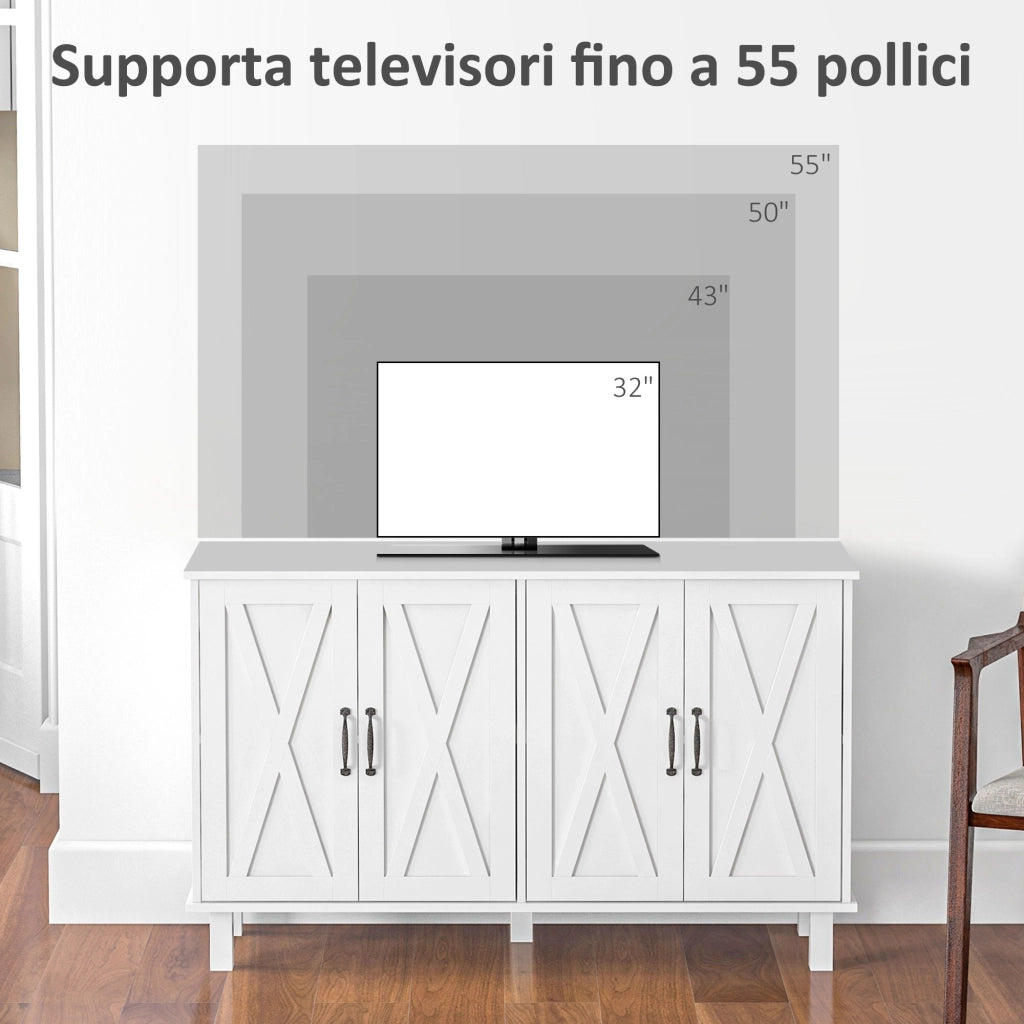 Mobile Multiuso con Cassetti e Ripiani ¨C Zephmum ¨C Bianco 120x37x75 cm