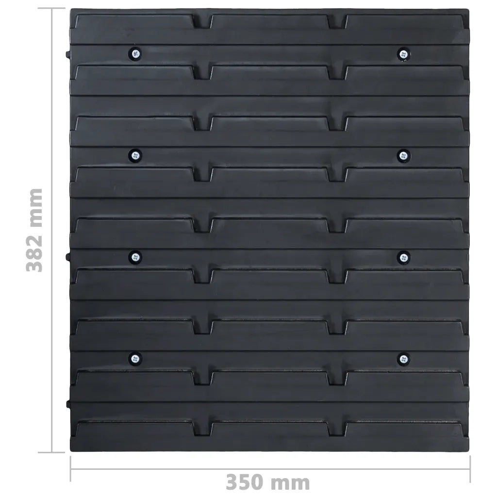 Kit Contenitori 32 pz con Pannelli a Parete Rosso e Nero CFW3127080