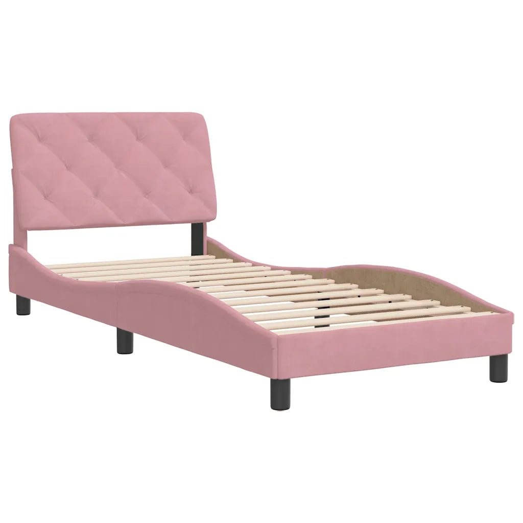 Giroletto senza Materasso Rosa 90x200 cm in Velluto