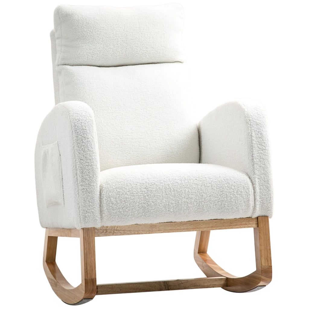 Poltrona Relax Dondolo ¨C Minimal ¨C Tessuto Cremewei? 100x80x100