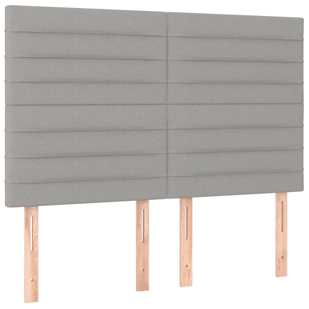 Testiera | Testata Grigio Chiaro 144x5x118/128 cm Tessuto