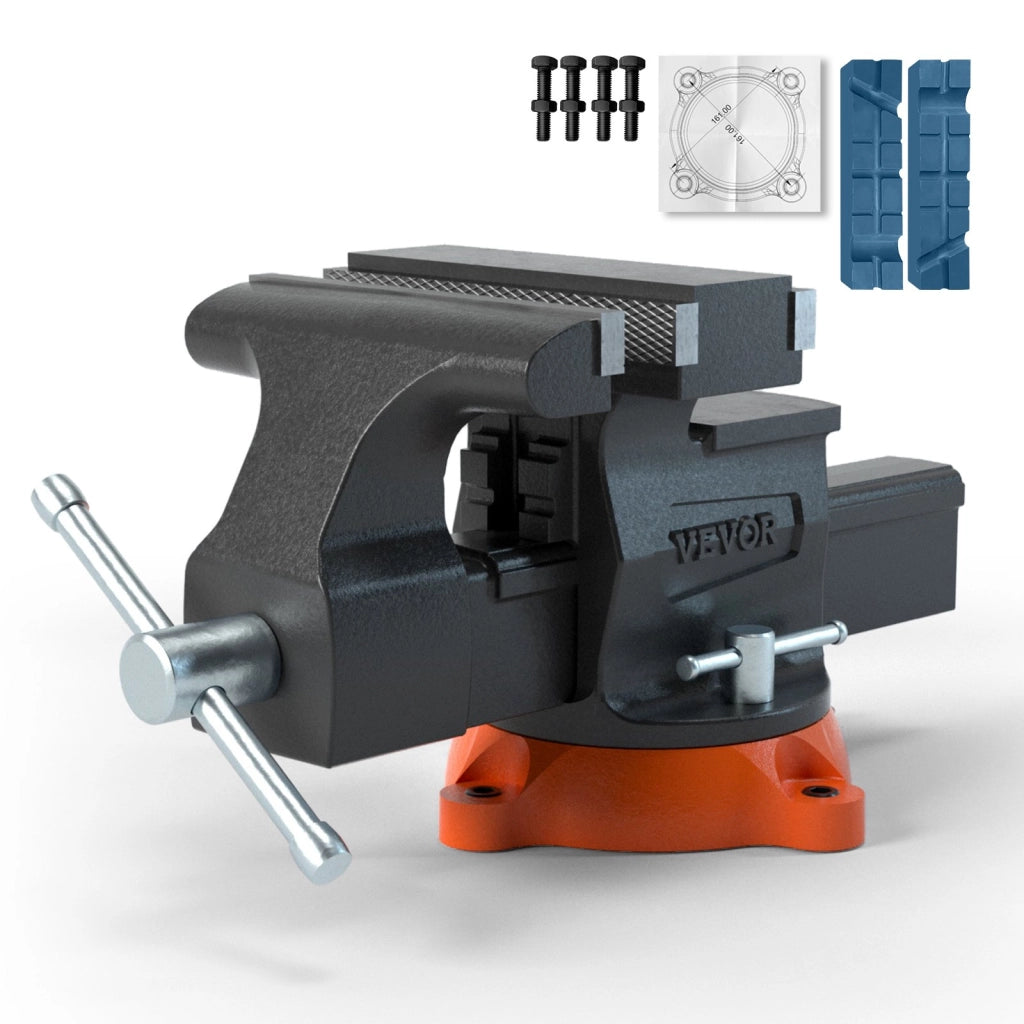 Morsa da Banco Girevole 360° in Ferro Duttile Ganasce 16,7 cm per Officina Garage Fai da Te Robusta 12,9 kg