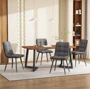 Set tavolo da pranzo noce con 4 sedie in lino