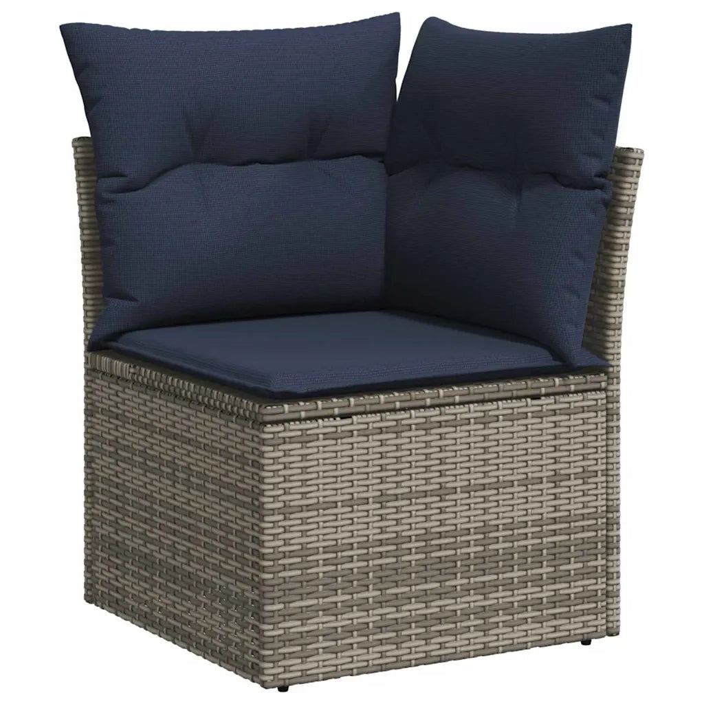 Set Divano da Giardino con cuscino 9 pcs Grigio Poly Rattan 3359822