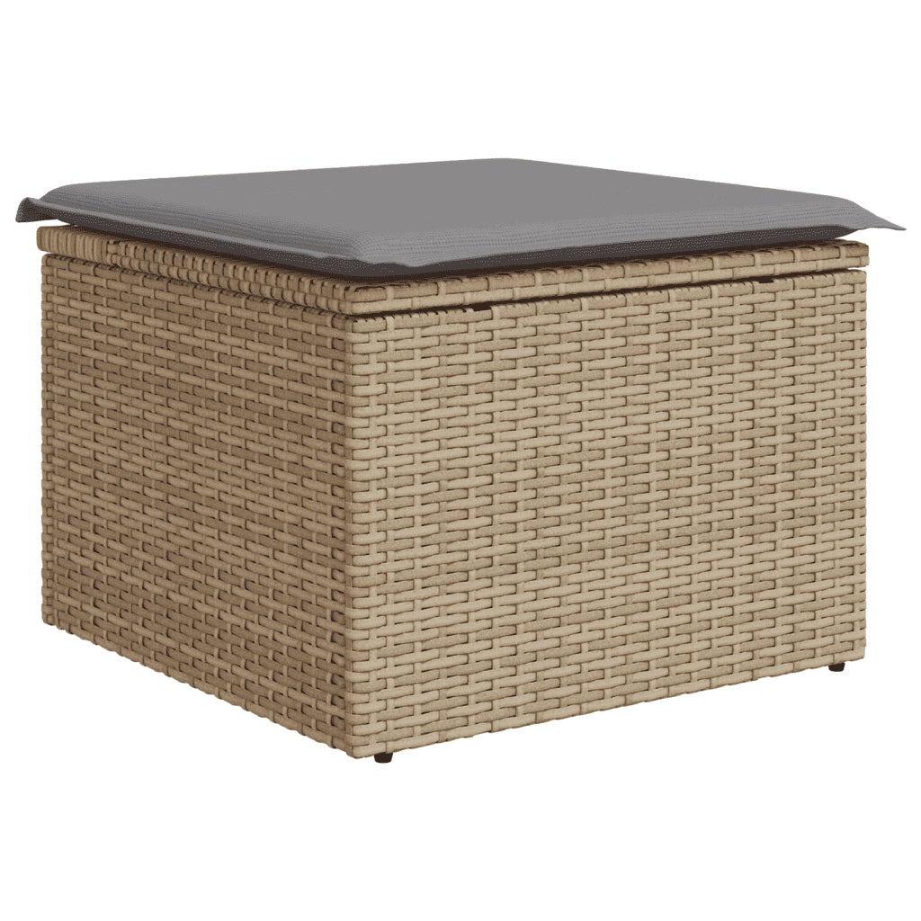 Set Divano da Giardino 10 pz con Cuscini Beige in Polyrattan 3250168