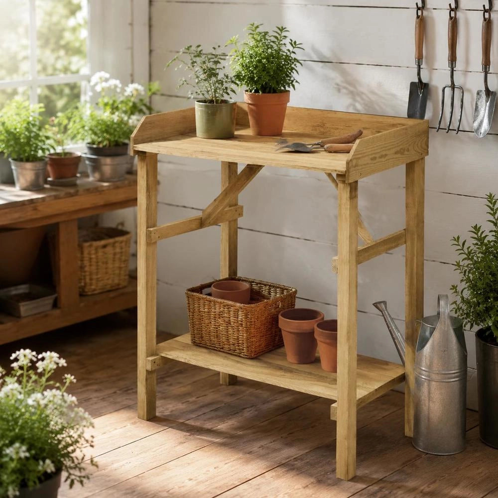 Planting Table, Impregnated Pine Wood, 75 X 40 X 90 Cm