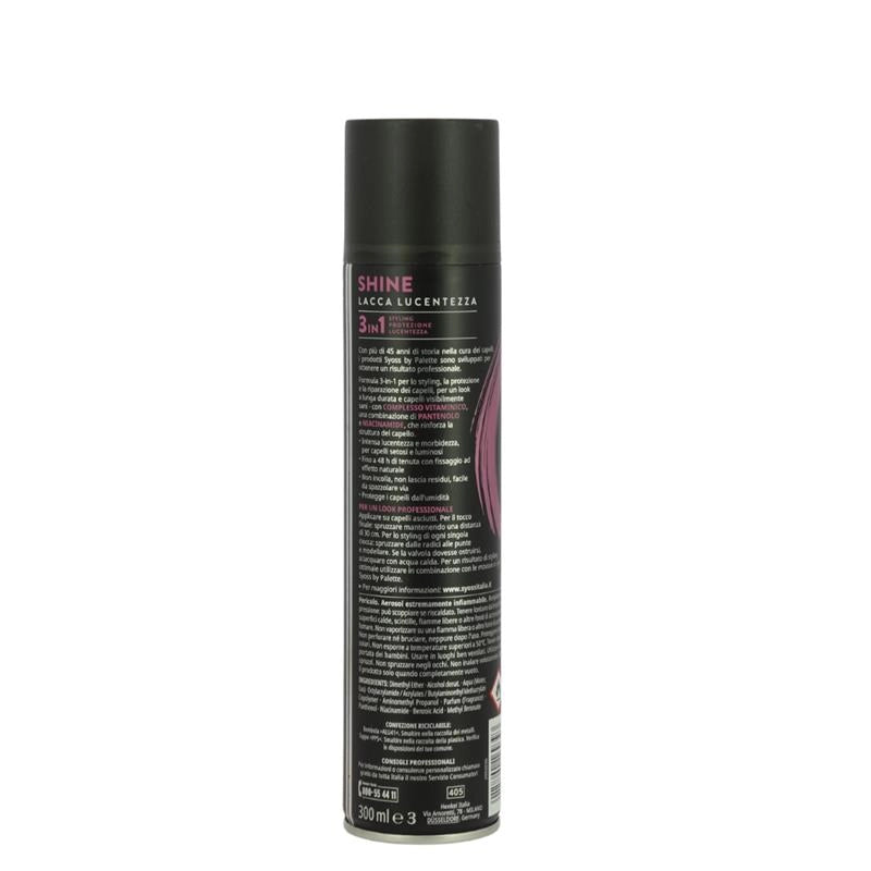 SYOSS BY PALETTE SHINE LACCA LUCENTEZZA CON COMPLESSO VITAMINICO - TENUTA DI LUNGA DURATA 3IN1 STYLING 300 ML
