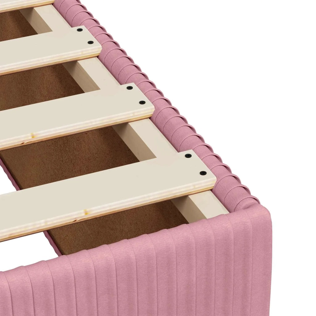 Letto box spring con materasso Rosa 100 x 200 cm Velluto 3451624