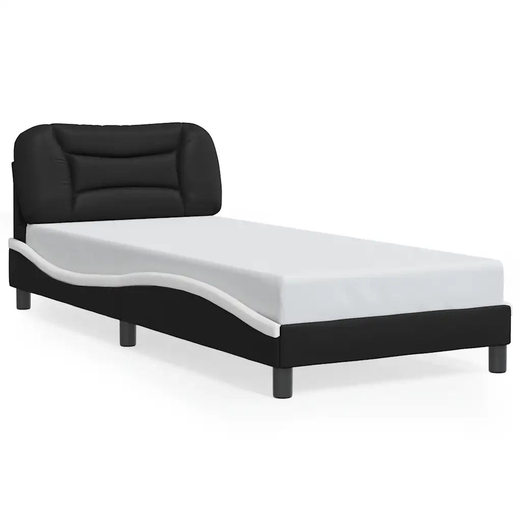 Giroletto senza Materasso Hvar Nero e Bianco 90x190 cm in Similpelle