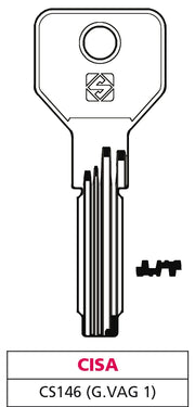 Silca CHIAVE PUNZONATA OTTONE CS146 (G.VAG 1) CISA 10.00 pz