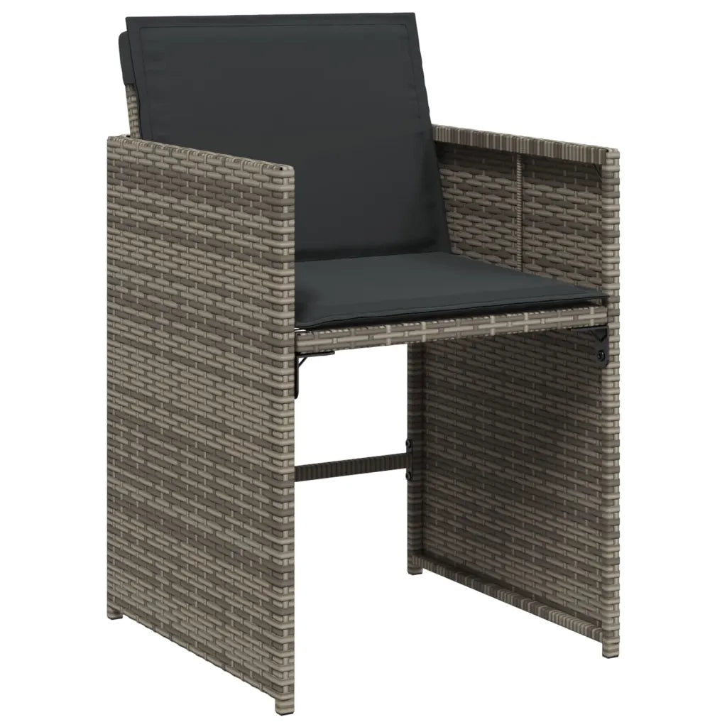 Set da Pranzo da Giardino 9 pz con Cuscini in Polyrattan Grigio 3277909