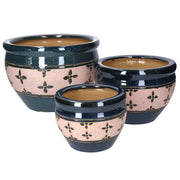 Coprivaso ceramica 1-3 blu beige cm30h21