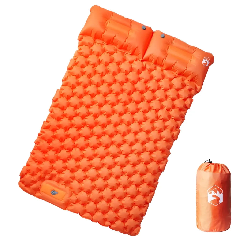 Materasso Campeggio Autogonfiabile con Cuscini 2Persone Arancio 4007100