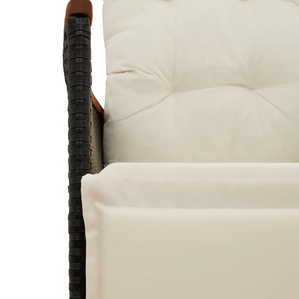 Set da Bistrò da Giardino 11 pz con Cuscini Nero in Polyrattan 3277268