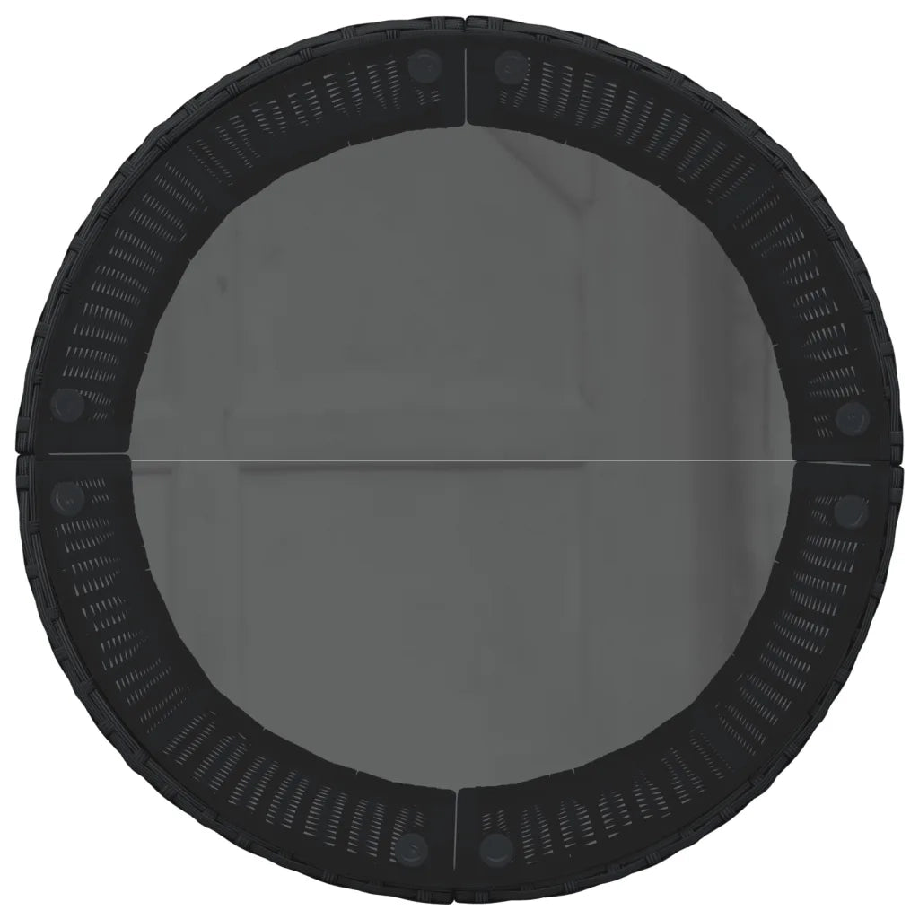 Divano Giardino Tavolo e Cuscini Semicircolare Nero Polyrattan 3318526