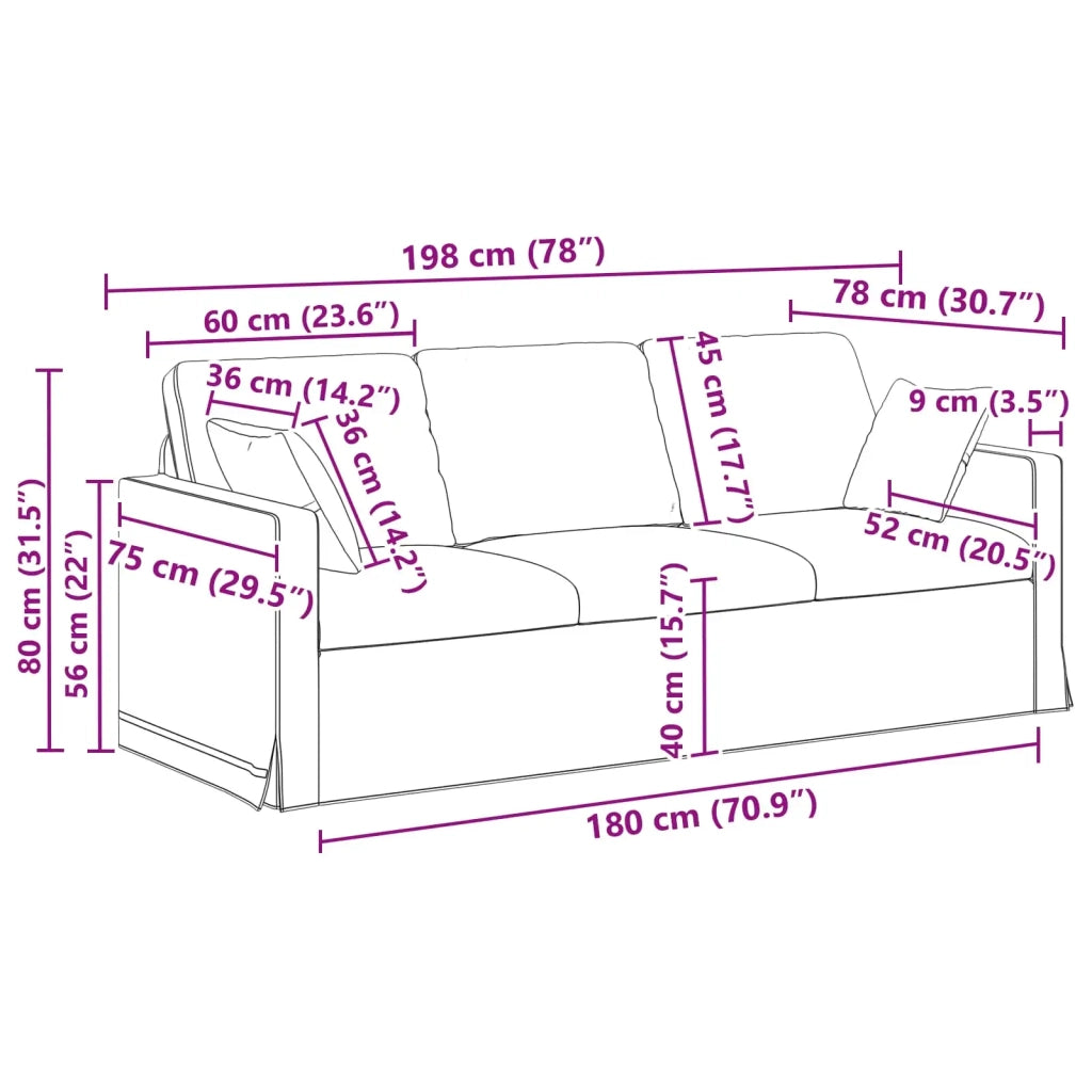 Set di divani 2 pcs Rosso Vino 198 x 78 x 80 cm Velluto 3407600