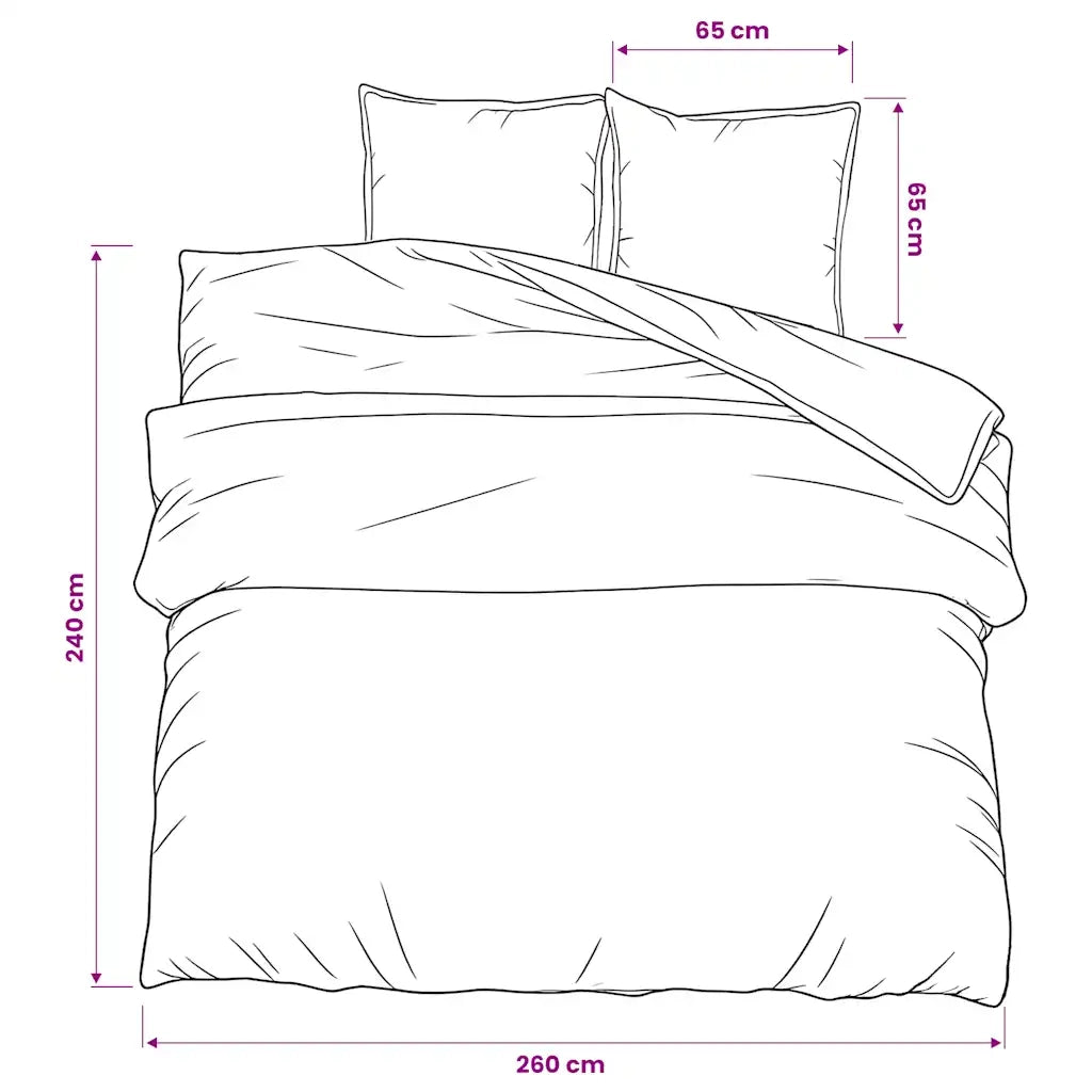 Set Copripiumino Bianco e Marrone 260x240 cm in Cotone 136408