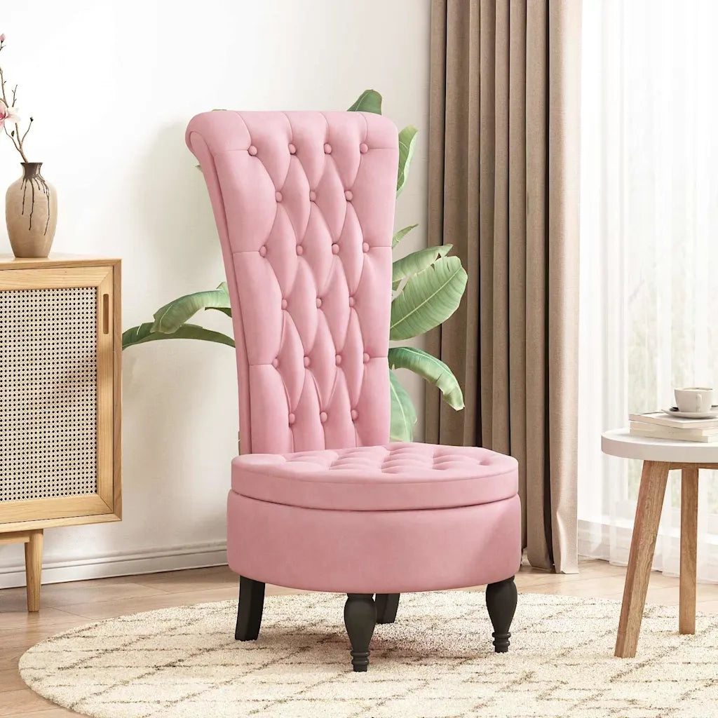 SediaAltaconSchienale Rosa 56,5 x 70 x 110 cm Velluto