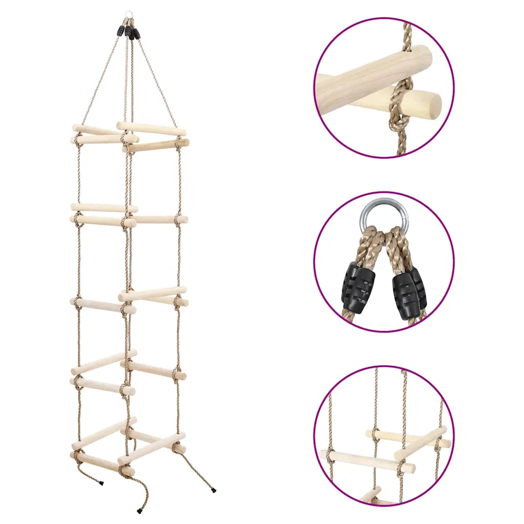 Scala di Corda per Bambini 200 cm in Legno 91802