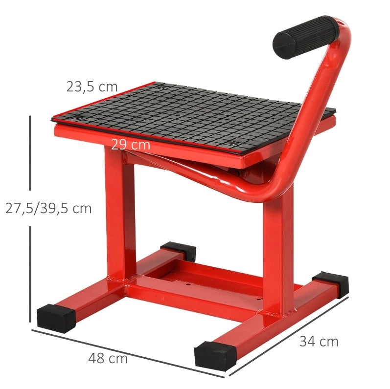 Sollevatore per moto ULEVR regolabile 27,5/39,5 cm, portata 150 kg, in metallo rosso