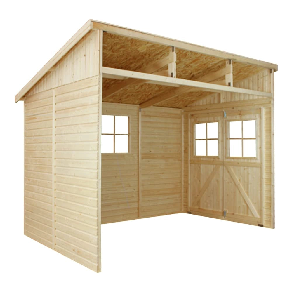 Casa da giardino in legno (senza parete laterale) - 6 m² - TIMBELA M339