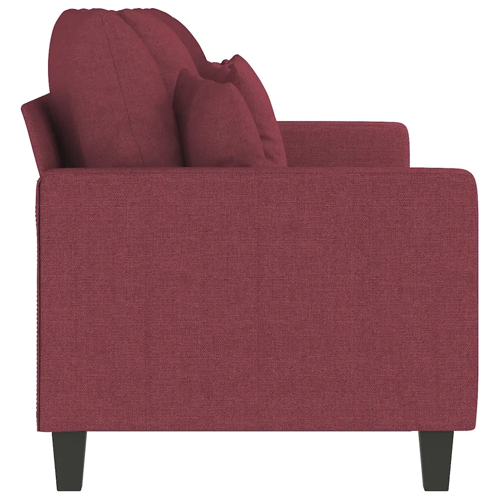 Divano a 3 Posti Rosso Vino 180 cm in Tessuto 359281
