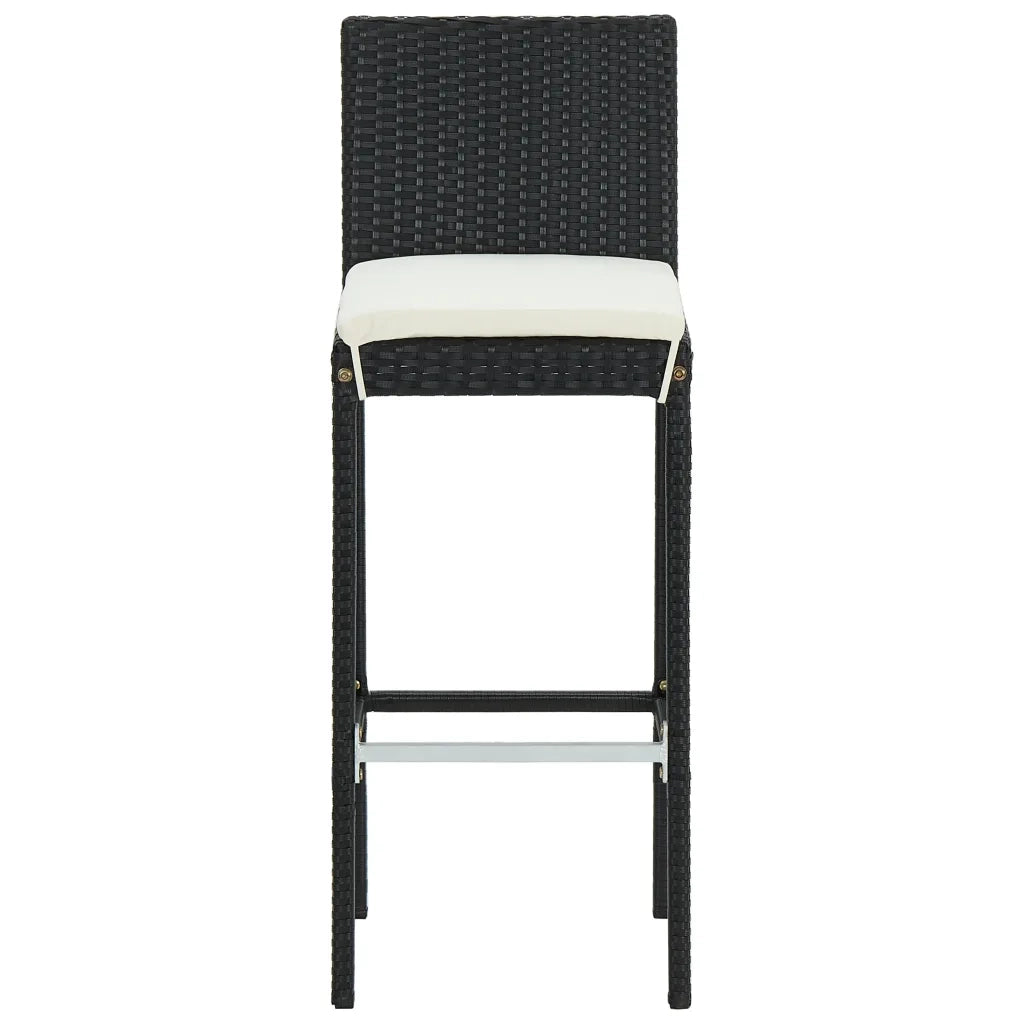 Set da Bar da Giardino 5 pz con Cuscini Nero 3064883