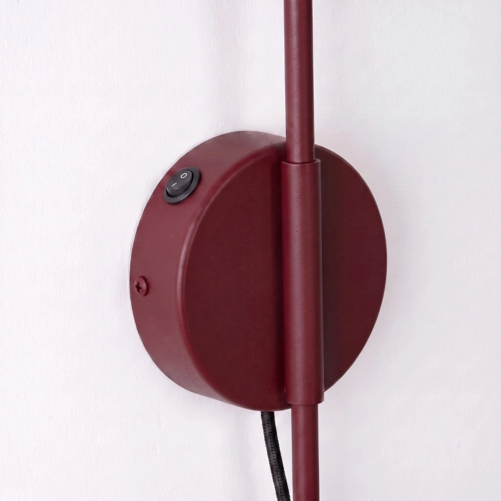 Applique NOX 1 bordeaux con interruttore