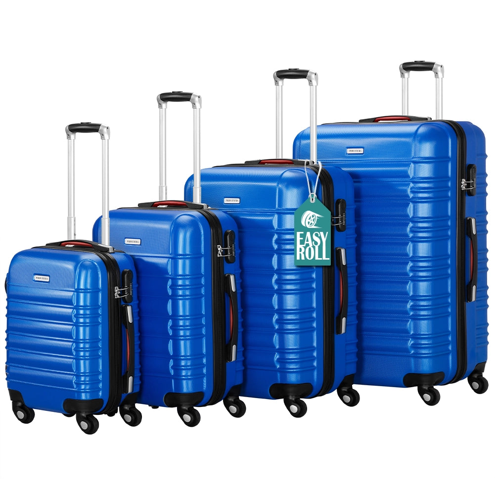 Set 4 Valigie Rigide Ruote Easy roll, Bagaglio mano e viaggio, Trolley Resistente