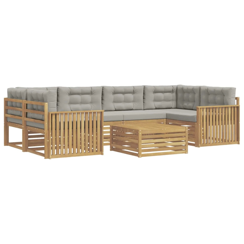 Set di divani da esterno 7 pz Bianco e Grigio Chiaro 3390121