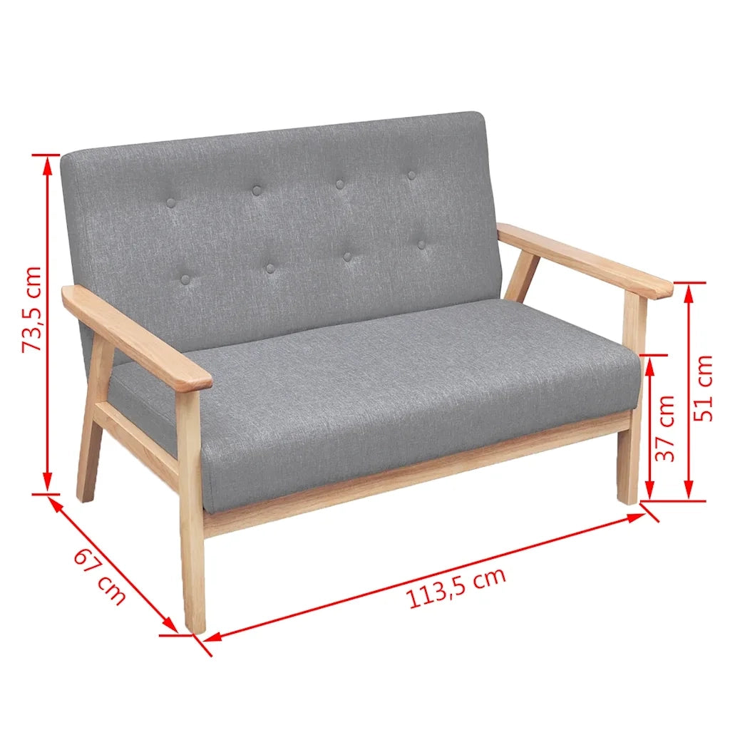 Set di Divani 2 pz in Tessuto Grigio Chiaro 275176