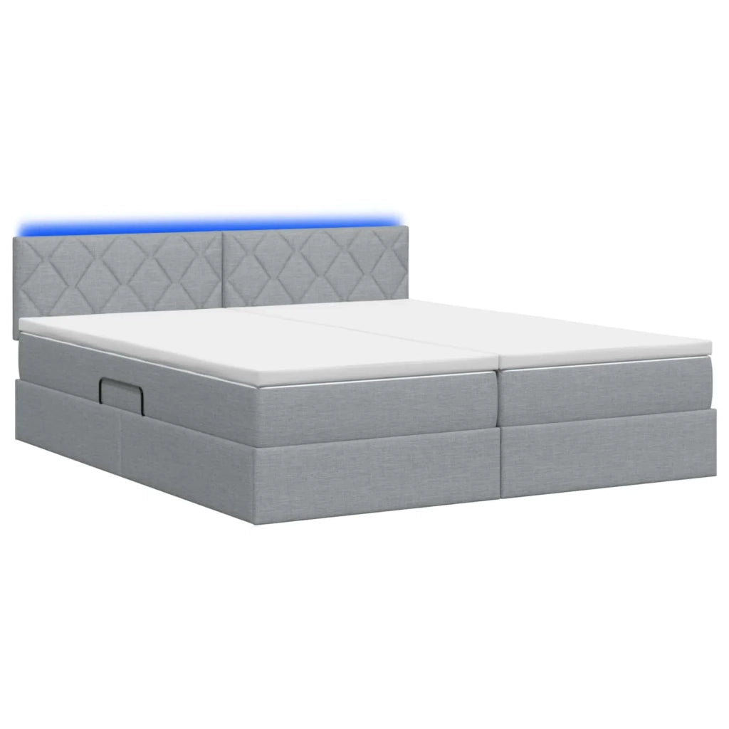 Letto con contenitore LED e materasso Grigio Chiaro 3459360