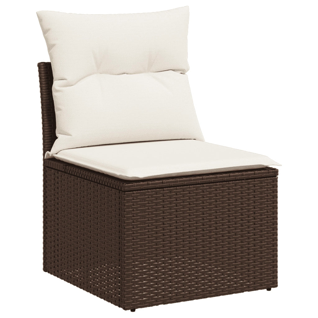 Set Divani da Giardino 9pz con Cuscini Marrone in Polyrattan 3268433