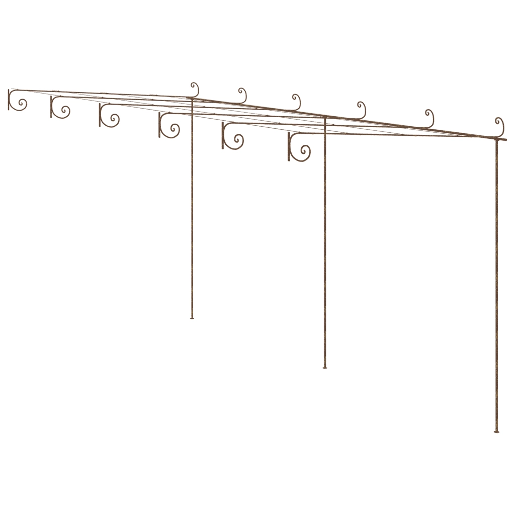 Pergolato da Giardino Marrone Anticato 6x3x2,5 m in Ferro