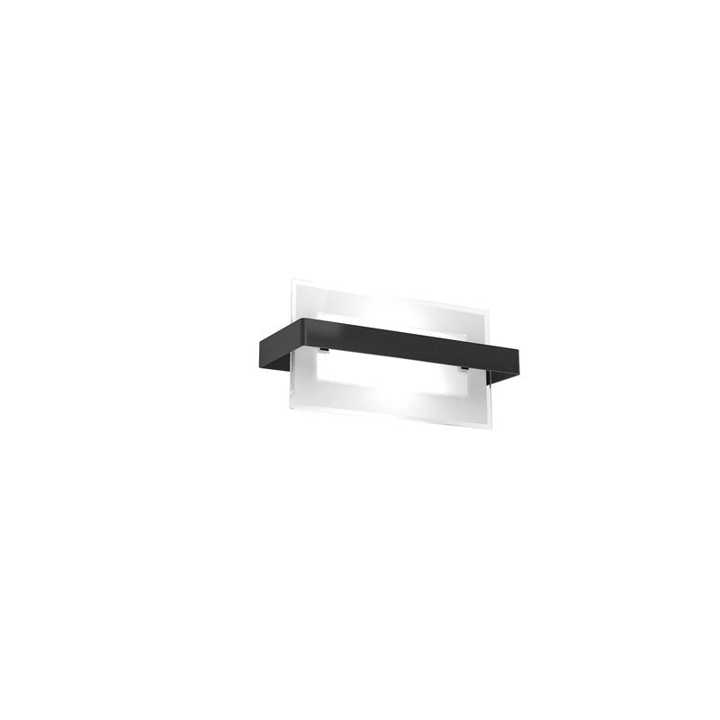 Toplight Plafoniera da parete 1 luce Cross con attacco E27, struttura nera e bianca, design moderno 29x12x15cm