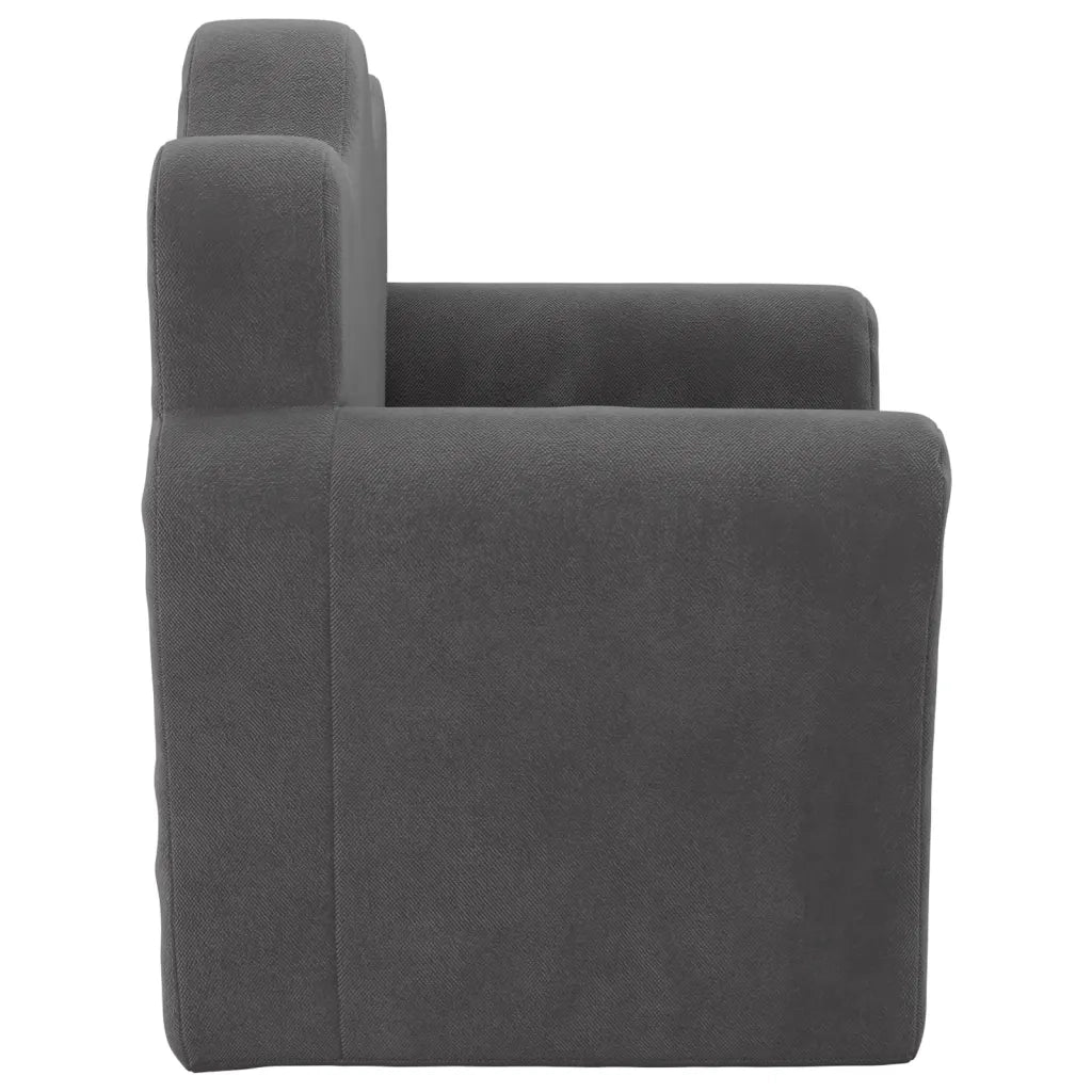 Divano per Bambini Antracite in Morbido Peluche 357042