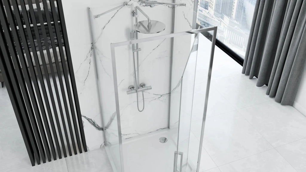 Cabina Doccia A Parete Rea Rapid Swing Chrome 100x80