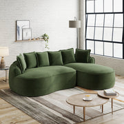 Divano Angolare Modulare Chaise Longue con Cuscini ¨C Xylo ¨C Chenille Verde