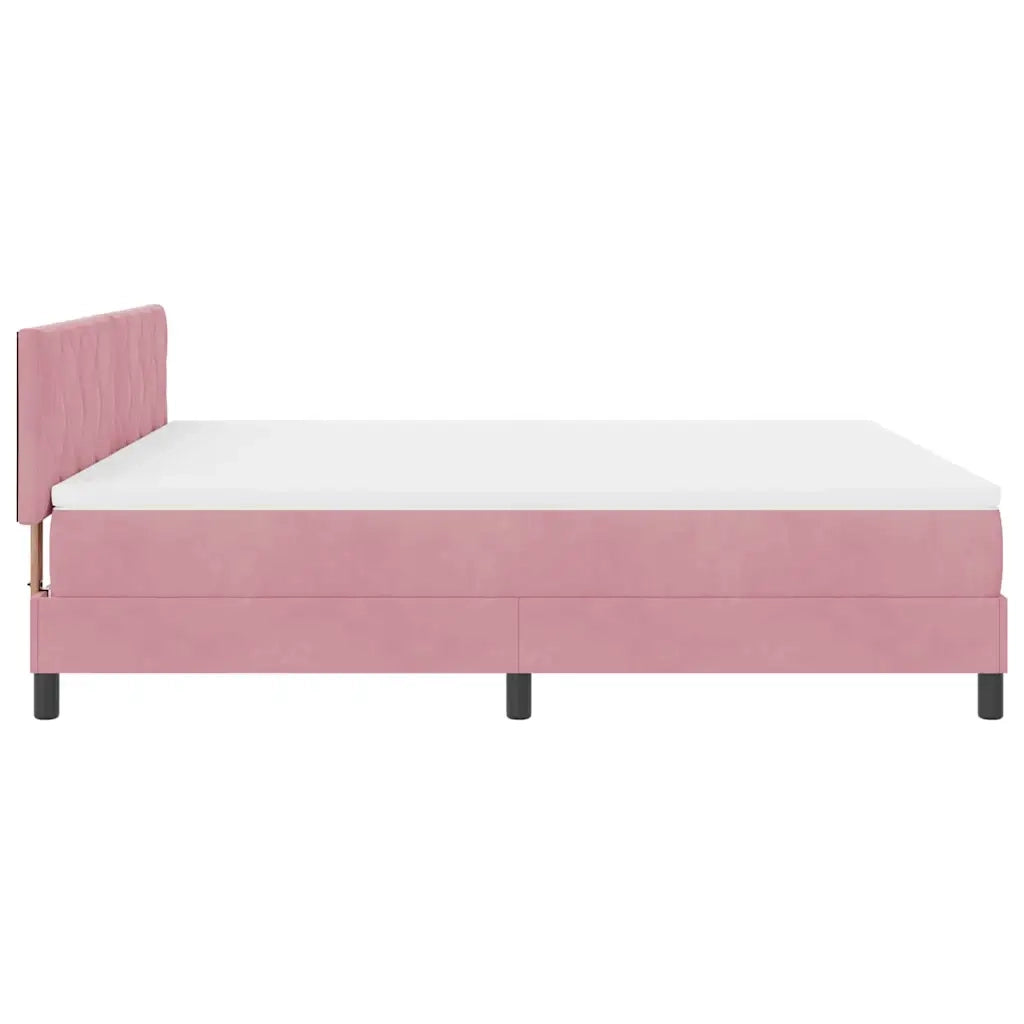 Letto a molle con materasso Rosa 180 x 200 cm Velluto 3339259