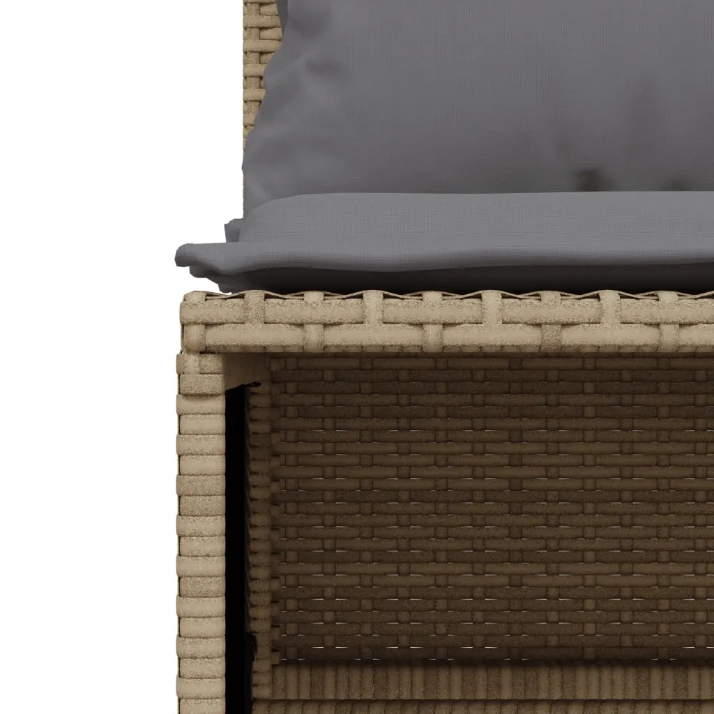 Set Divano da Giardino 4 pz con Cuscini Beige in Polyrattan 368383