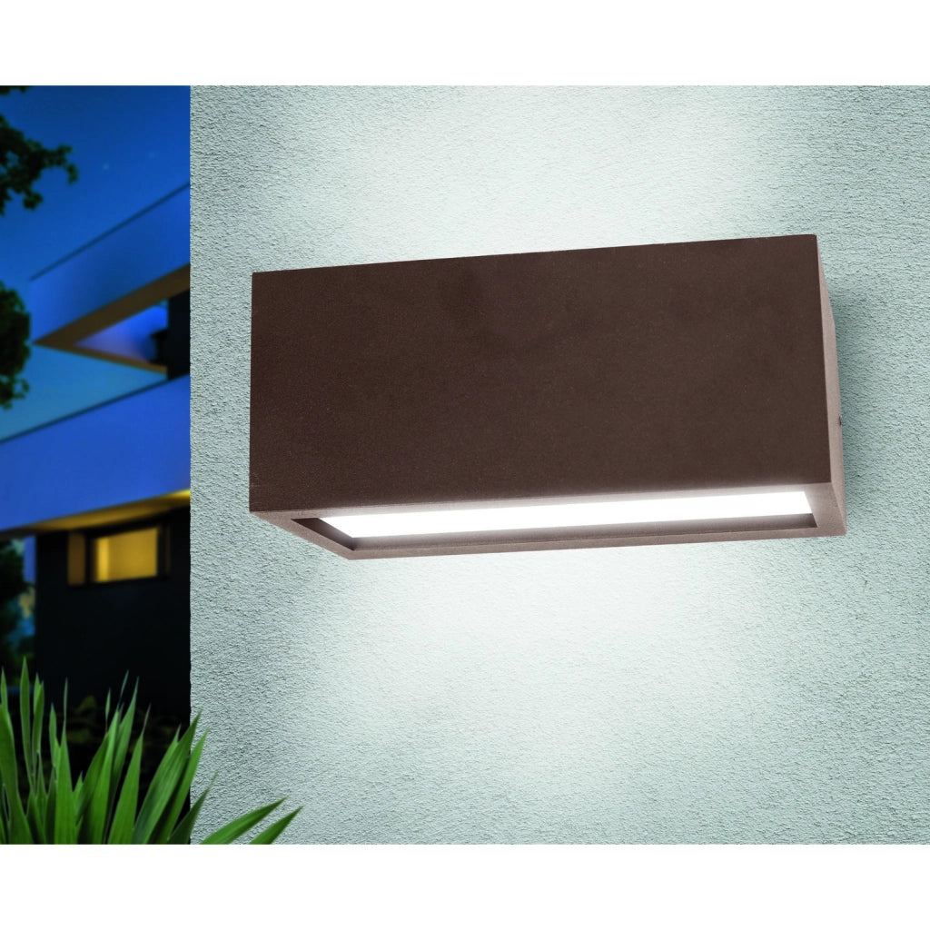 Applique led da parete a doppio fascio colore corten mod. Vigo 1