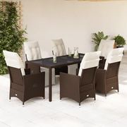 Set Bistrò da Giardino 7 pz con Cuscini in Polyrattan Marrone 3276919