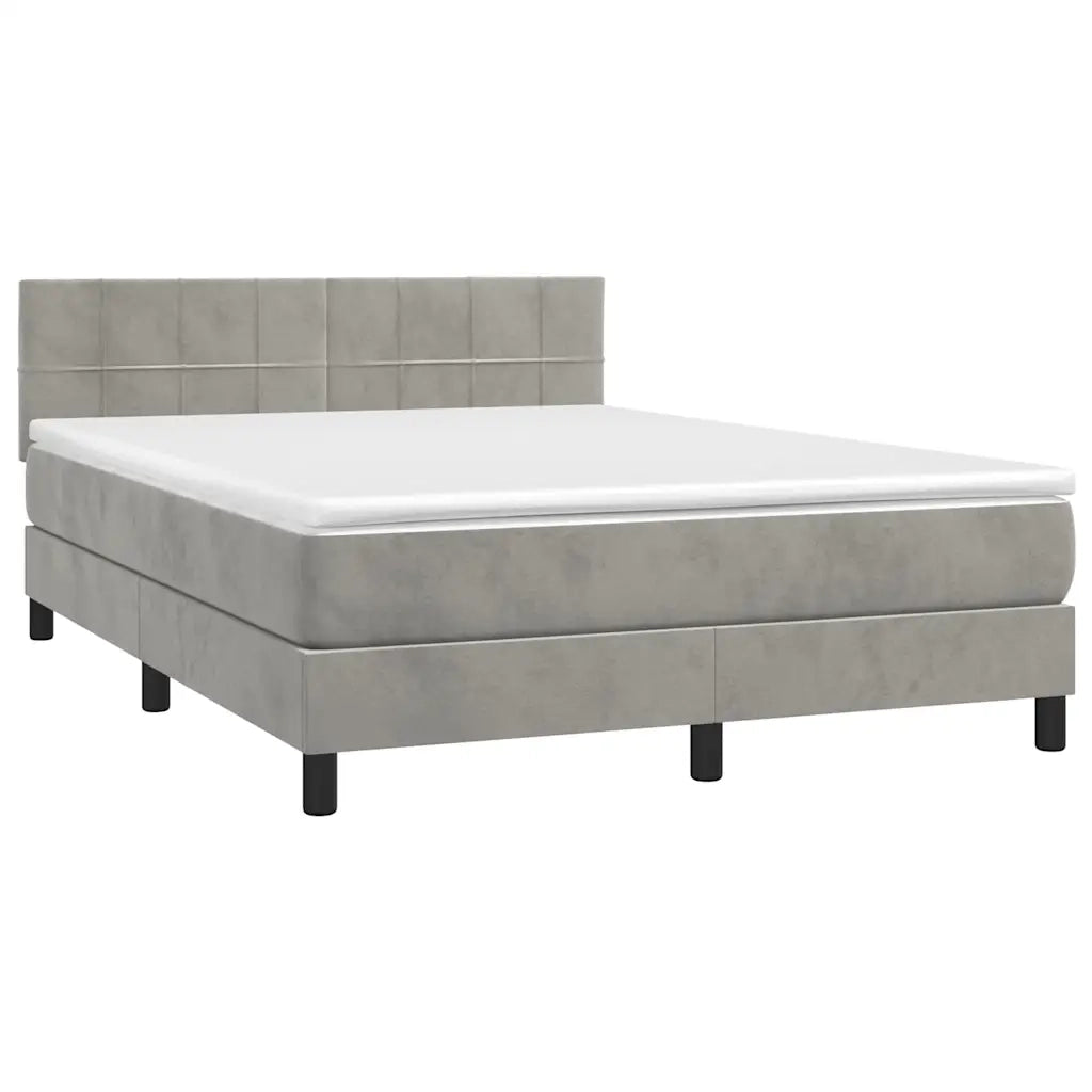 Letto a Molle con Materasso e LED Grigio Chiaro 140x200 cm 3134405