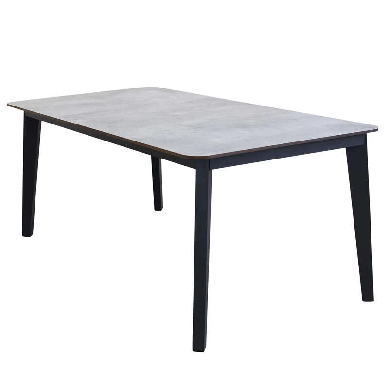 TAVOLO CANCUN VERNICIATO A POLVERE FINITURA LAMINATA ANTRACITE 180 X 90 X H76 CM