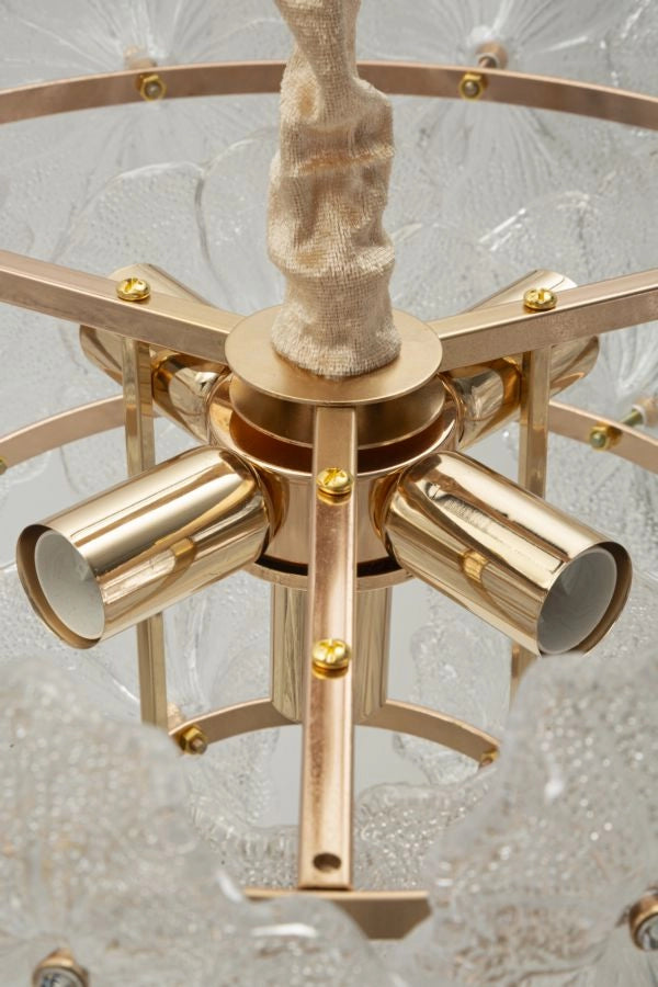 Lampadario Soffitto Ibiscus Ø47x30 cm in Vetro e Ferro Multicolor
