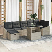 Set Divano da Giardino 8 pcs Grigio chiaro polyrattan 3361181