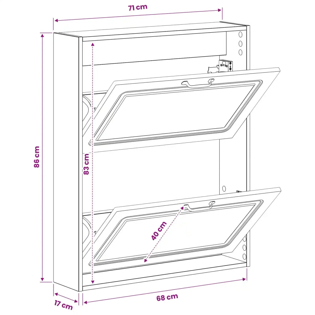 Mobiletto per Scarpe da Muro UTRECHT 71 x 17 x 86 cm 897741