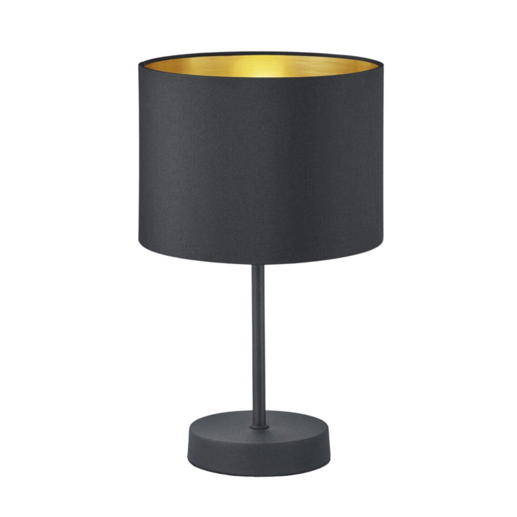 Lampada da tavolo HOSTEL nera oro metallo E27 Trio