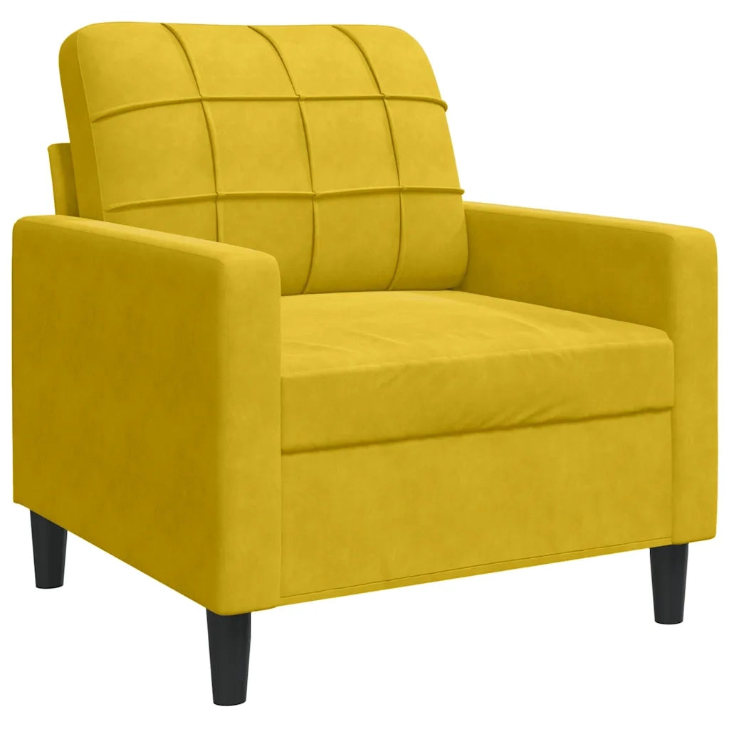 Set di Divani 4 pz con Cuscini e Rinforzi Giallo in Velluto 3278467